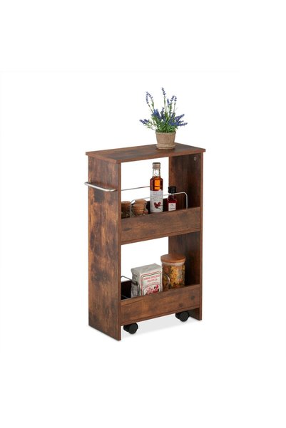 Relaxdays Narrow storage trolley Relaxdays, made of MDF and metal, with wheel...