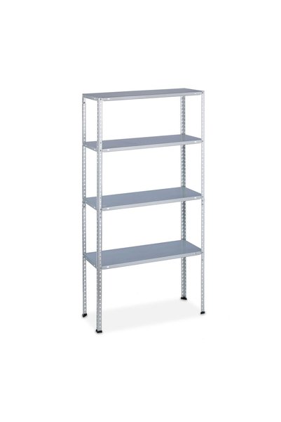 Relaxdays Silver Heavy-Duty Storage Rack with 4 Shelves Silver