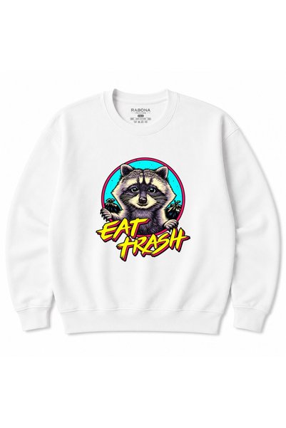 Rabona Fashion Trash Panda – Eat Trash: Φούτερ με χαριτωμένο καρτούν ρακούν σ...