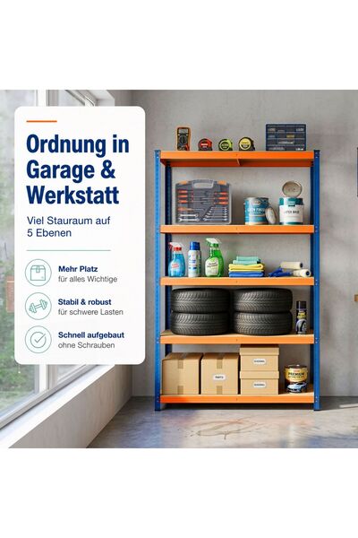 Relaxdays 10053997_8338 Storage Rack, 5 Shelves, Total Capacity 875 kg (175 k...
