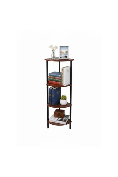Relaxdays corner shelf, 5 tiers, wood effect, 125x44.5x31.5cm