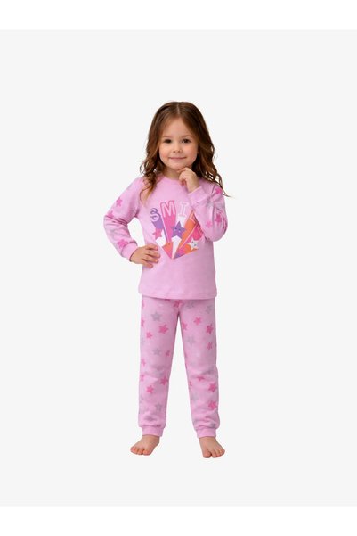 saray kids Pijama Fetite din Bumbac 100% cu Imprimeu " Simile"