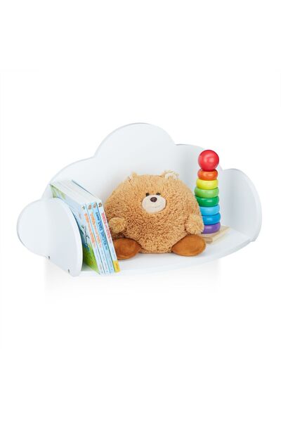 Relaxdays Wall shelf, Relaxdays, cloud shape, white, 31.5x60x21 cm
