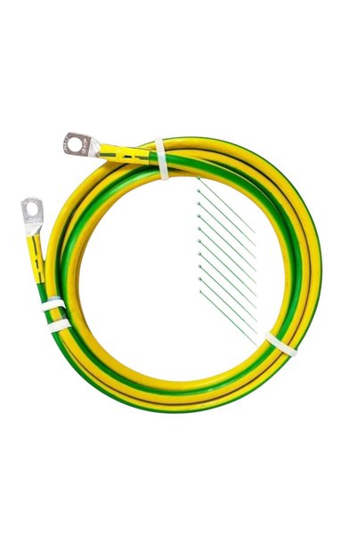 Universal Grounding cable, yellow/green, section 16 mmp, length 100 cm, with ...