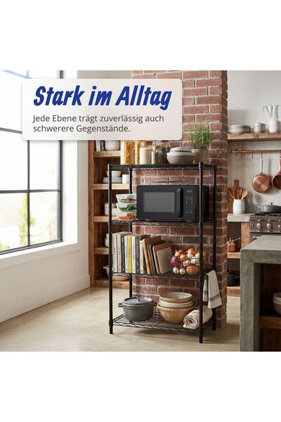 Relaxdays 10054100_349 Metal Rack, Wire Shelving Unit 56 x 35 cm, Steel with ...