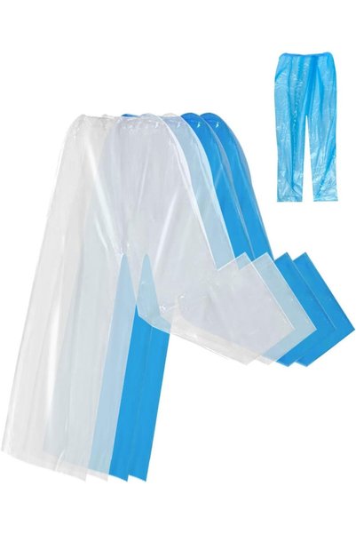 KASTWAVE 4 PCS Disposable Rain Pants with Shoe Covers, 53 Inch Long Waterproo...