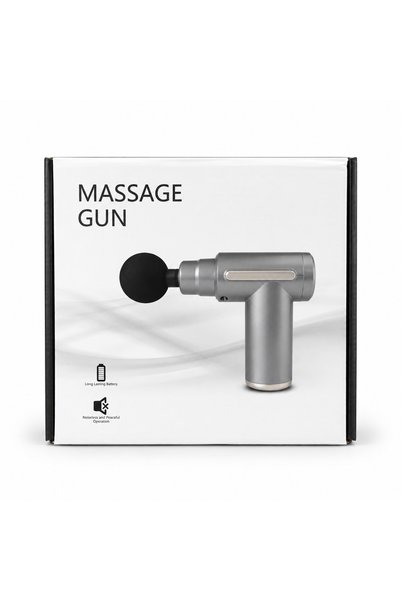 BURAQ Handheld Massage Gun with Round Ball Head, Silver Grey
