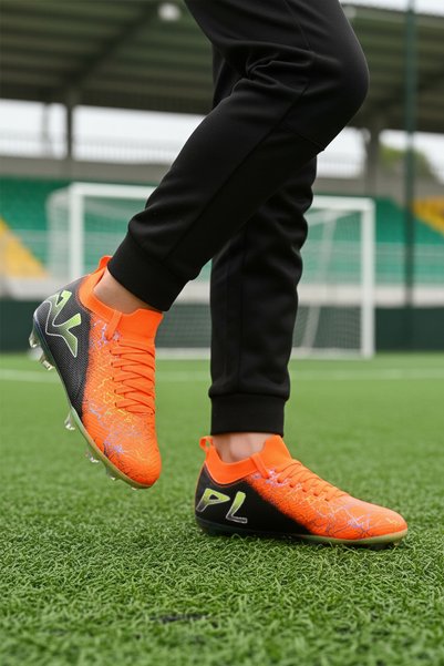 Playup Unisex Soccer Cleats GK-252-153 Neon Orange-Black