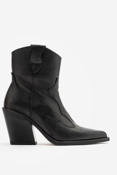 Dericlub Women's pointed-toe western-style heeled boots, genuine leather, sed...
