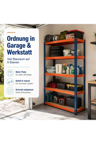 Relaxdays 10053997_8332 Metal Storage Rack, 5 Levels, Total Capacity 875 kg (...