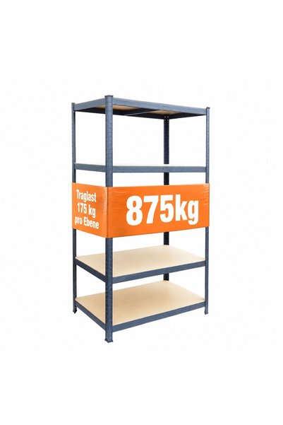 Relaxdays Robust storage shelf 5 shelves, total capacity 875 kg, 175 kg/shelf...