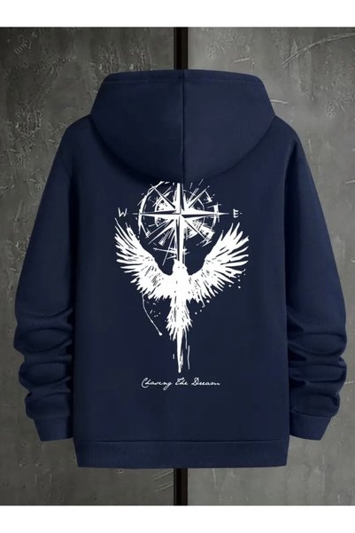 NIGRUM PARDUS VALHALLA HOODED SWEATSHIRT WITH BACK PRINT, 100% Cotton, 3-PLY,...
