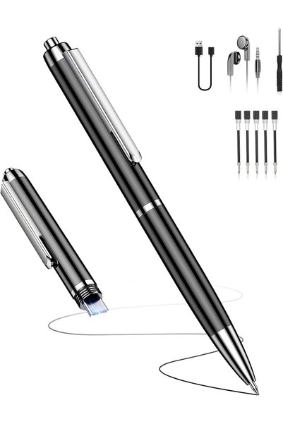 Yegolito Dictafon digital 32GB cu port USB-C integrat, reducere zgomot DSP, î...