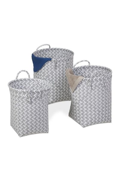 Relaxdays Woven Laundry Basket Set of 3