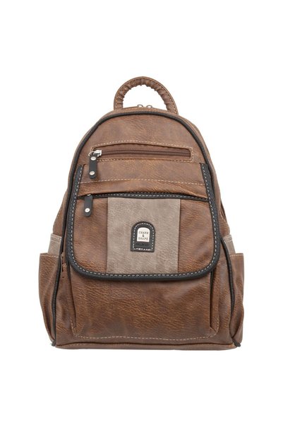 Charm & Shape Rucsac de damă cu clapetă și buzunare, Charm&Shape, piele ecolo...
