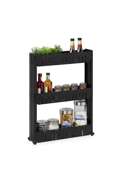 Relaxdays 3-Tier Shelf Relaxdays, for Kitchen or Bathroom, White, Plastic, 71...