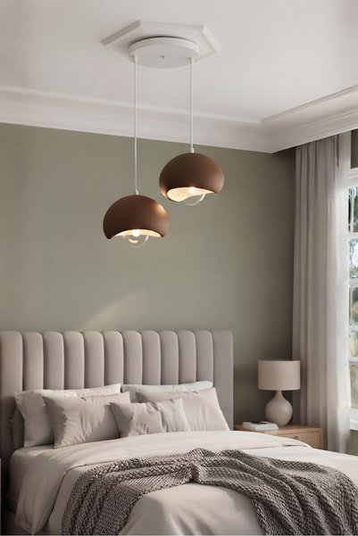 Shoprit Beton Görünümlü Modern İkili Sarkıt Avize Kahverengi| Minimal Tasarım...