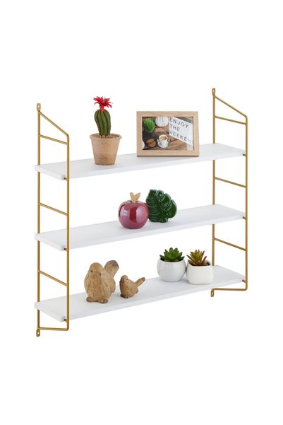 Relaxdays Wall Shelf, Multifunctional, 60 x 60 x 15 cm, Made of MDF/Metal, Ki...