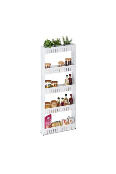 Relaxdays 5-Tier Narrow Shelf Unit Relaxdays, with Wheels, for Bathroom or Ki...