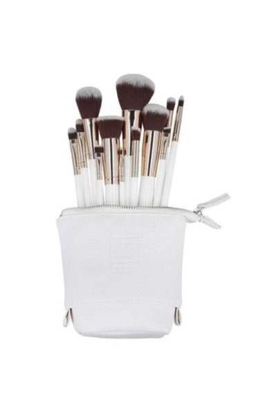 İlü Set of 12 Kabuki Makeup Brushes with White Case - Ilu Basic Kabuki Makeup...