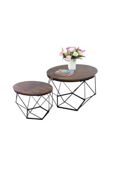 Relaxdays Coffee table set of 2, industrial style