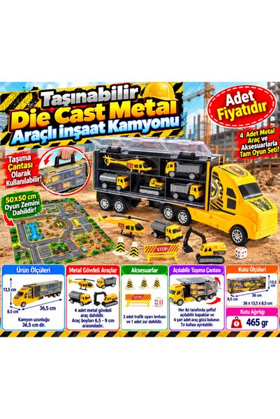 NW NessiWorld Portable Die-Cast Metal Construction Truck (price per unit)