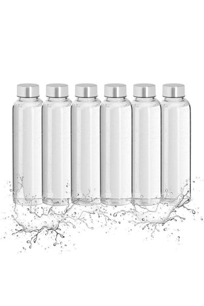Relaxdays Σετ από 6 γυάλινα μπουκάλια νερού, 500 ml