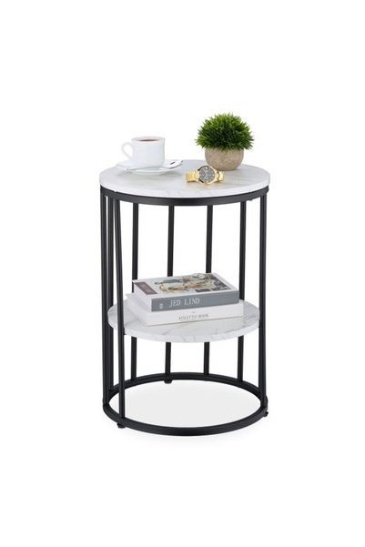 Relaxdays Marble Look Side Table