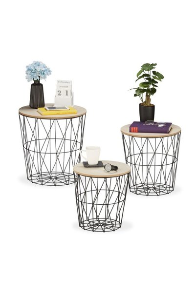 Relaxdays Basket Table Set of 3