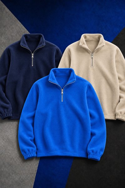 DAMGA JEANS 3 ανδρικά φούτερ με φερμουάρ, άνετης γραμμής, για καθημερινή χρήσ...