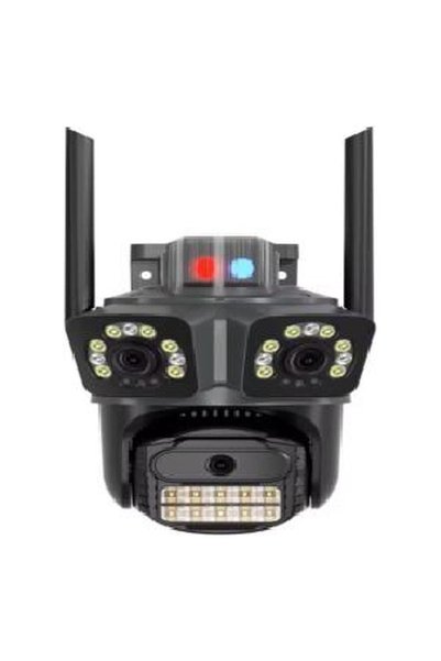Genos Cameră de supraveghere WiFi cu 3 lentile, detecție AI, IP66