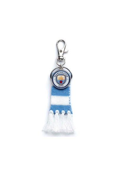 The Carat Shop Ltd Manchester City FC Blue Scarf and Logo Charm Backpack Hang...