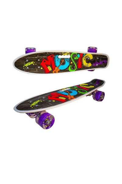 OEM Skateboard cu roți din silicon cu LED-uri, 55 cm, Skateboard muzical