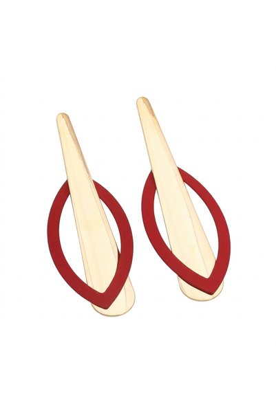 Generic Brand Red Passion Collection of Elegant Earrings, 18K Gold Plated