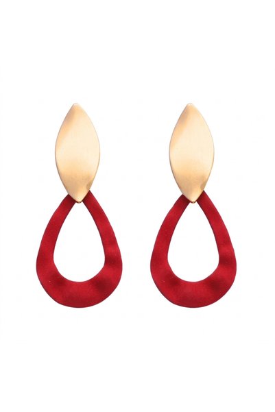 Generic Brand Red Passion Collection of Elegant Earrings, 18K Gold Plated