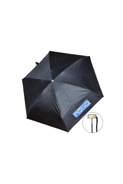 NEBO Umbrelă de buzunar compactă 18,5 cm, rezistentă la vânt, neagră
