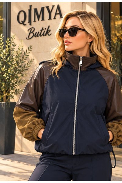 QİMYA BUTİK LIA Set PREMIUM pentru femei, cu mâneci raglan, din piele și cu c...