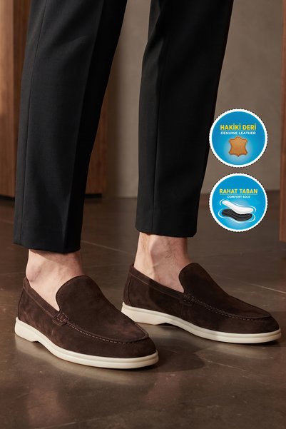 AYAKMOD Men's Casual Shoes, Genuine Leather, 6K020-217, Brown