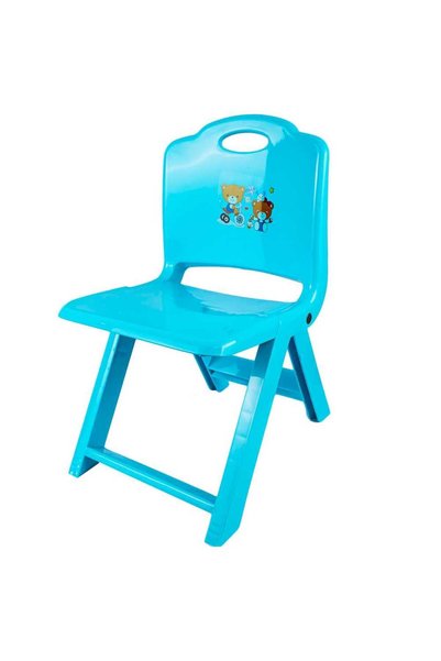 China Foldable Plastic Kids Chair with Backrest, Blue