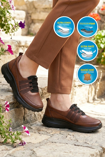 Voyager Taba Genuine Leather Women's Casual Shoes 8278 Z