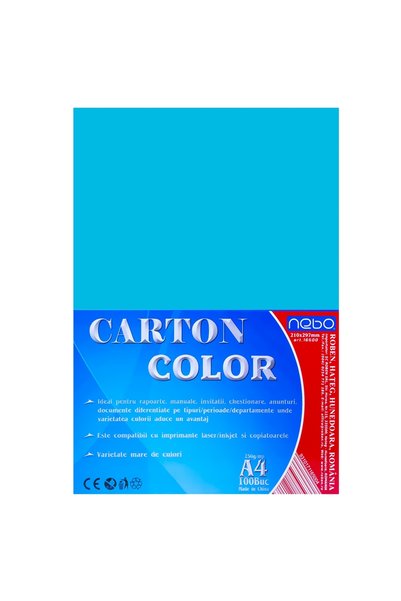 NEBO Colored Cardstock A4 250 g, Set of 100, Turquoise