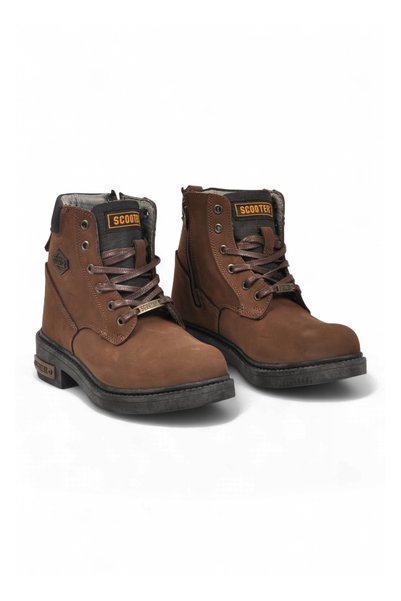 Scooter Unisex Zip-Up Boots G5121 Crazy—Dark Brown