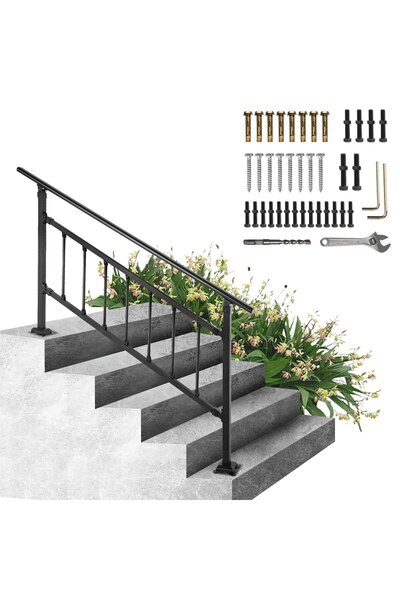 VEVOR Mână curentă scară exterioară, Material: fier forjat, Model: VV-OSRLG-4...