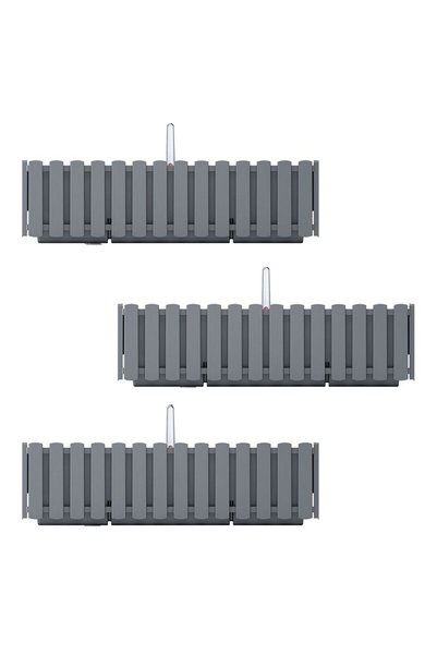 WISDOM Set 3 jardiniere decorative cu suport metalic, sistem irigare,​​​​​​​ ...