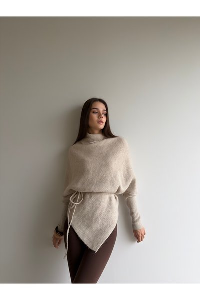 KENZA'A TRİKO Pulover cu decolteu bărcuță, croială asimetrică, cu detaliu cu ...