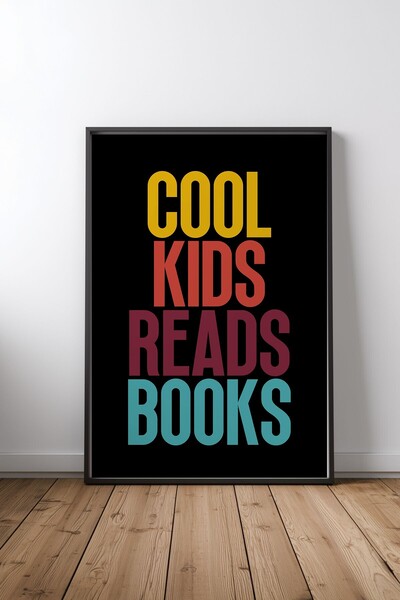 KEYFHOME Cool Kids Reads knjige, poster sa crnim okvirom od MDF-a, dekor za z...