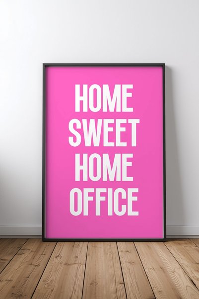 KEYFHOME Dizajn za kućnu kancelariju 3 crno-okvirani MDF poster, dekor za zid...