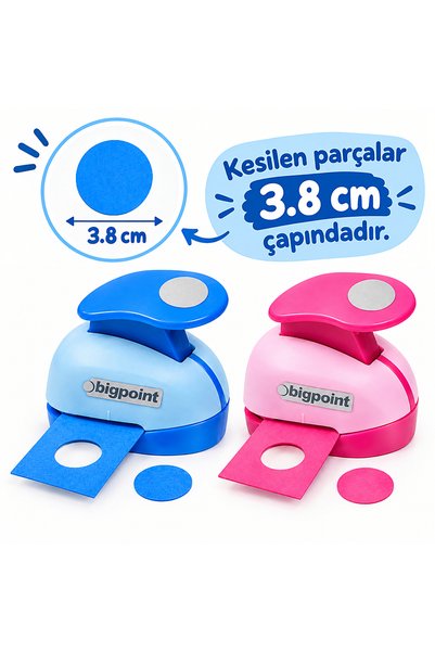 Bigpoint Shaped Hole Punch, 3.8 cm Round x 10 Pieces