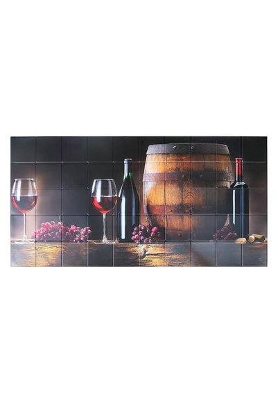 WISDOM Panou decorativ, PVC, model vin, maro si negru, 96x48.5 cm