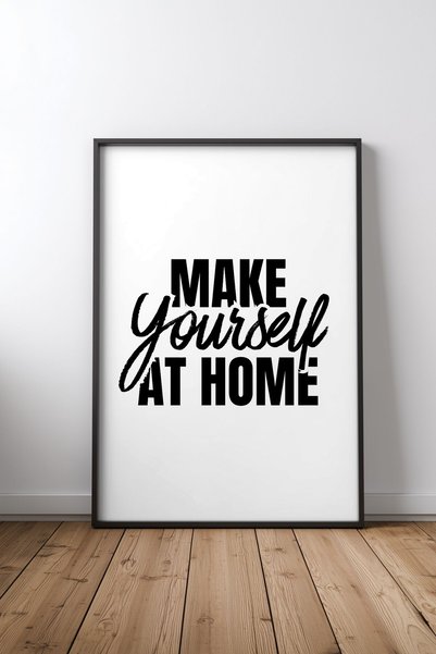 KEYFHOME "Tipografski print ""Osećajte se kao kod kuće"", poster od MDF-a sa ...